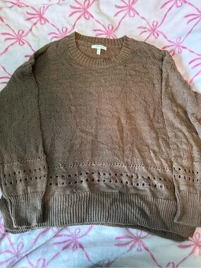 Maurices Taupe Crewneck Knit Sweater
